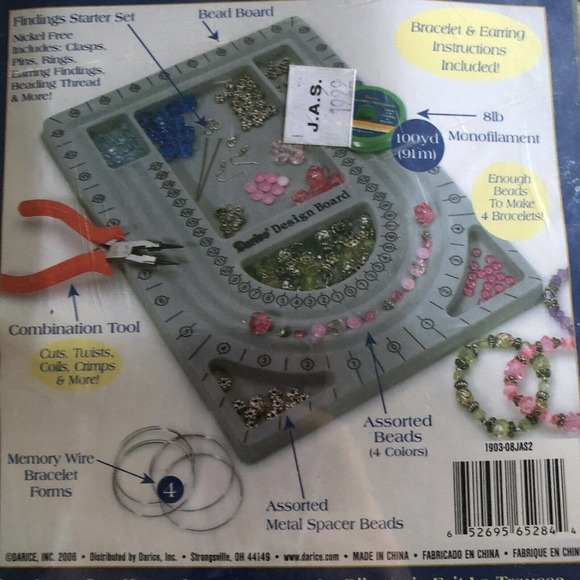 New Darice Jewelry Making Starter Kit Gold Design Board Sealed - Picture 3 of 6